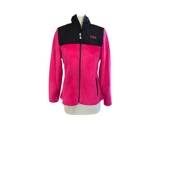 Fila Tops - Fila Pink Fleece Sport Zip Up Jacket Womens S